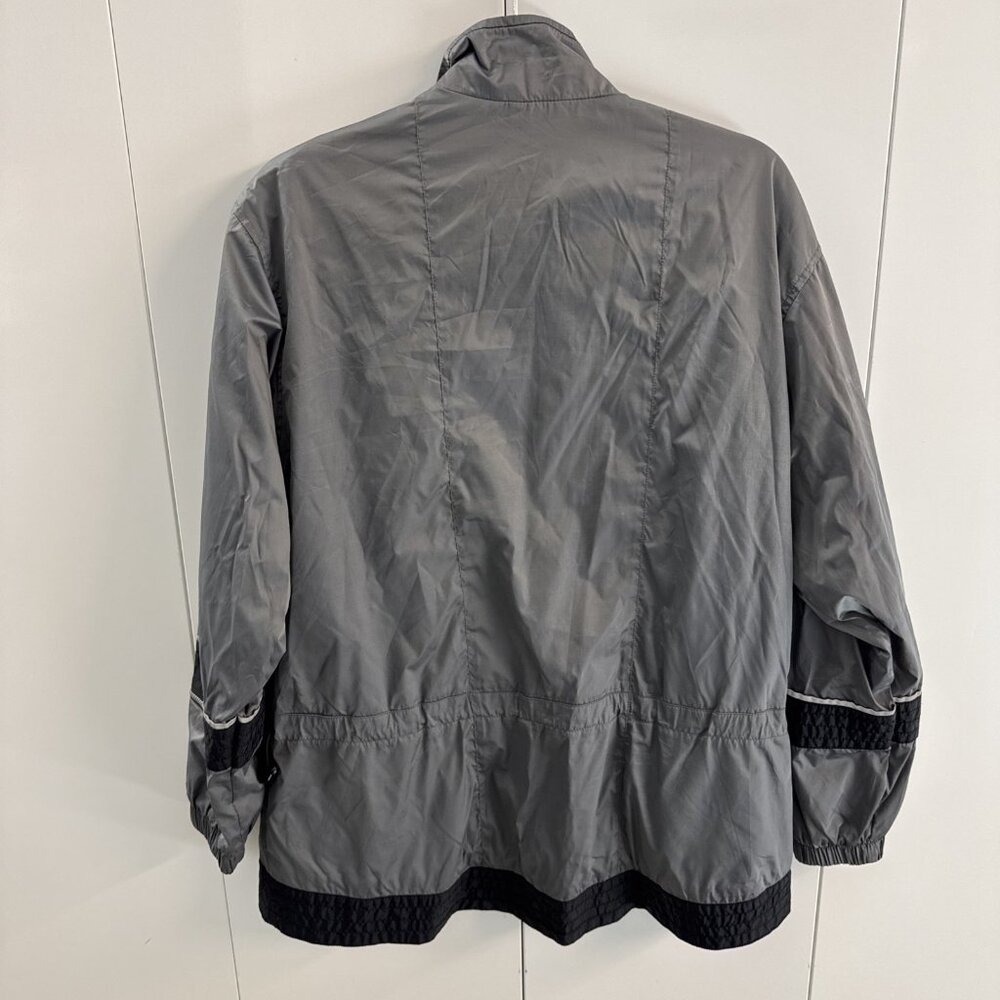 Vintage Y2K Nike Jacket Size Women’s Medium Cinch Waist Pockets Gray Black - Picture 8 of 12